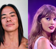 Two images: one of dancer Whyley Yoshimura and the other of Taylor Swift