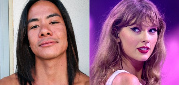Two images: one of dancer Whyley Yoshimura and the other of Taylor Swift