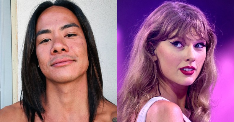 Two images: one of dancer Whyley Yoshimura and the other of Taylor Swift