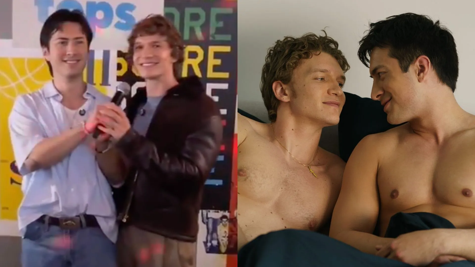 Heated Rivalry stars share message for LGBTQ+ youth while at gay bar