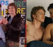 Hudson Williams and Connor Storrie from Heated Rivalry have shared a message for LGBTQ+ youth.