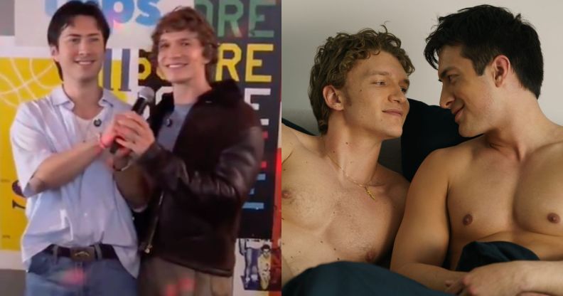 Hudson Williams and Connor Storrie from Heated Rivalry have shared a message for LGBTQ+ youth.