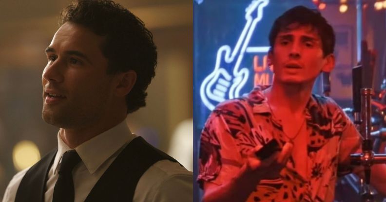 Robbie GK as Kip Grady and Matthew Finlan as Kyle in Heated Rivalry