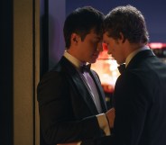 Hudson Williams as Shane Hollander and Connor Storrie as Ilya Rozanov