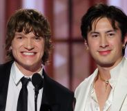 Connor Storrie, Hudson Williams at the 83rd Annual Golden Globes held at The Beverly Hilton on January 11, 2026 in Beverly Hills, California.