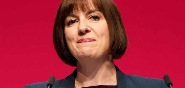 Bridget Phillipson at a Labour podium.