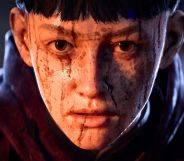 A close-up of a video game protagonist.