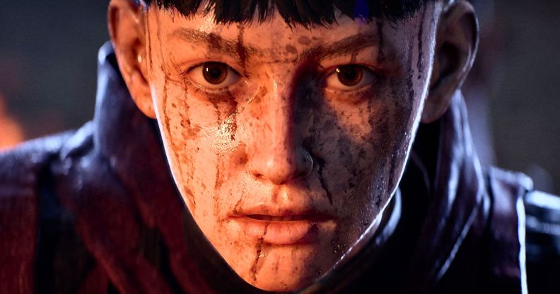 A close-up of a video game protagonist.