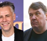 A split image showing Richard Bacon (left) and Graham Linehan (right)