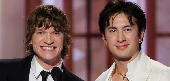 Heated Rivalry stars Connor Storrie and Hudson Williams