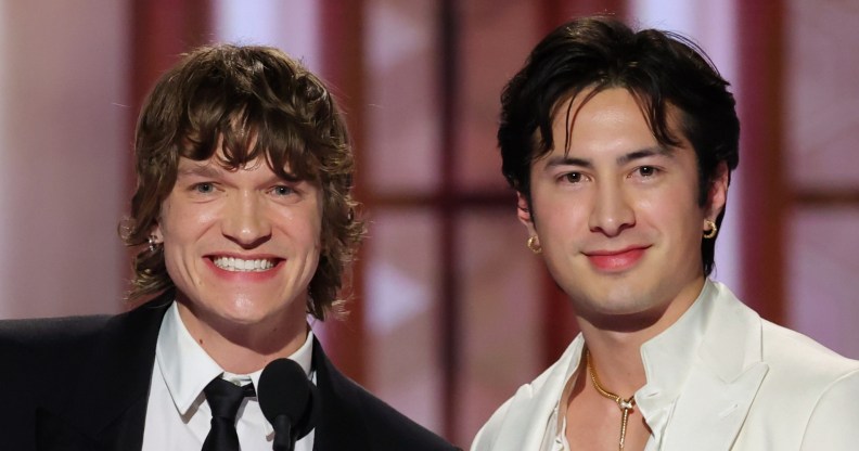 Heated Rivalry stars Connor Storrie and Hudson Williams