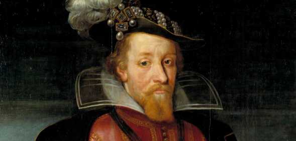 Portrait of King James I of England (1566-1625). Found in the collection of Nationalmuseum Stockholm.