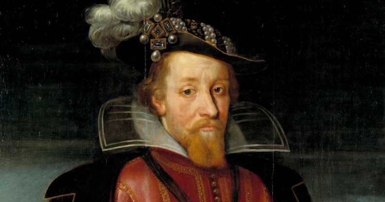 Portrait of King James I of England (1566-1625). Found in the collection of Nationalmuseum Stockholm.
