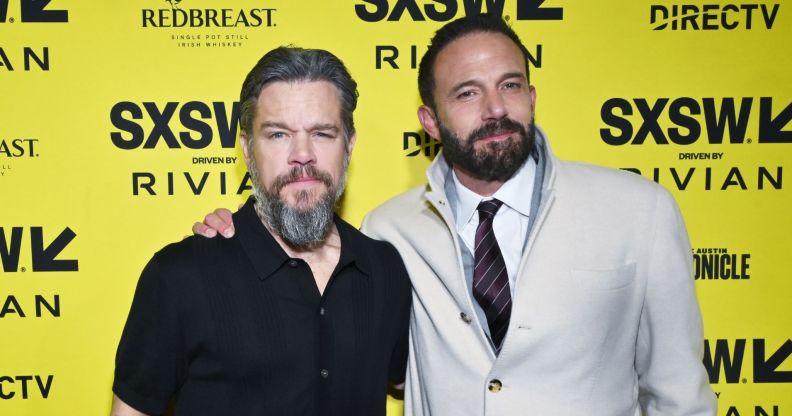 Matt Damon, Ben Affleck at the "The Accountant 2" Premiere during the SXSW Conference & Festivals at the Paramount Theatre on March 8, 2025 in Austin, Texas.