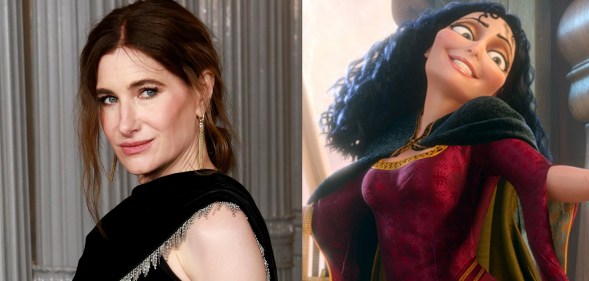 images of Kathryn Hahn beside Tangled's Mother Gothel