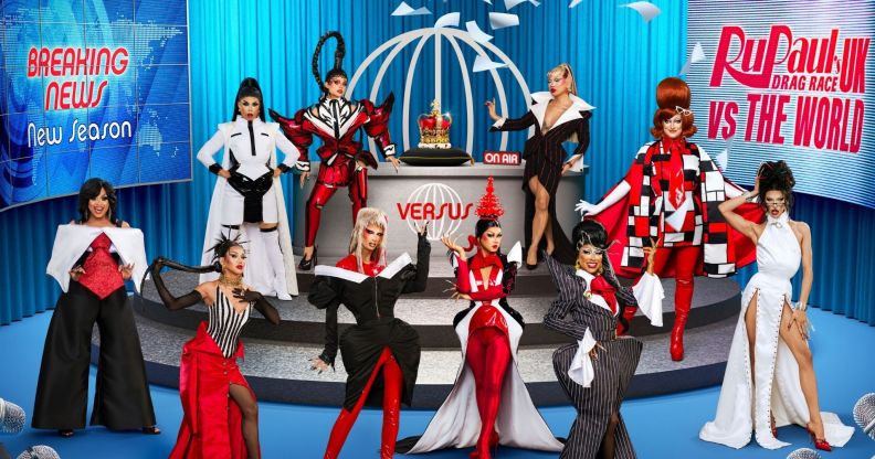 A promotional photo for RuPaul’s Drag Race UK vs the World season three.