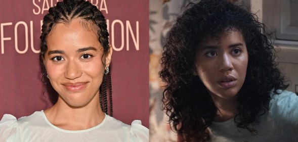 Jasmin Savoy Brown headshot and still of her as Mindy in Scream 7