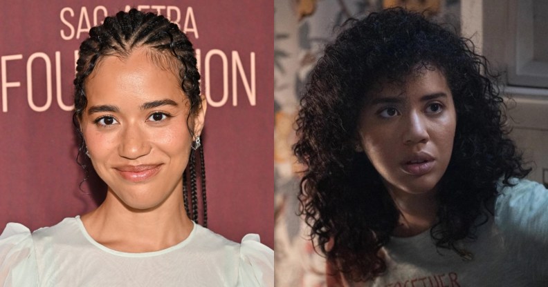 Jasmin Savoy Brown headshot and still of her as Mindy in Scream 7