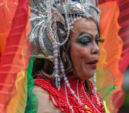 A drag queen performing in Sydney's Gay and Lesbian Mardi Gras.