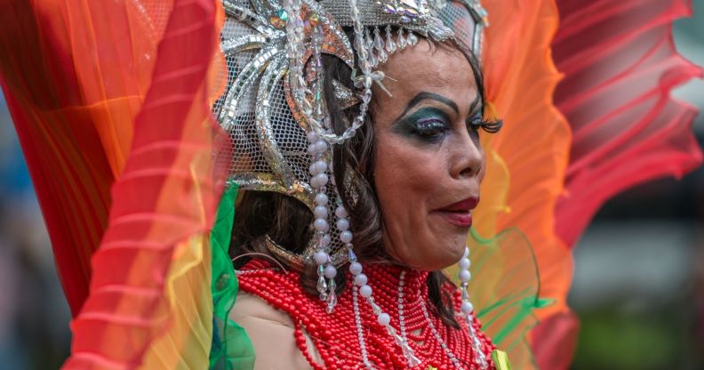 A drag queen performing in Sydney's Gay and Lesbian Mardi Gras.