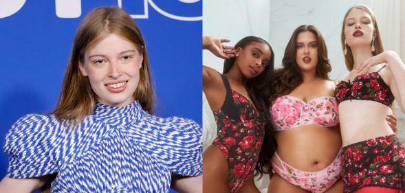 On the left, Vivian Jenna Wilson smiles on the red carpet of the out 100 event in 2025. On the left, Vivian Jenna WIlson appears in the Savage X Fenty campaign.