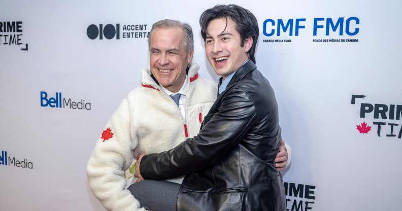 Canadian Prime Minister Mark Carney and Hudson Williams