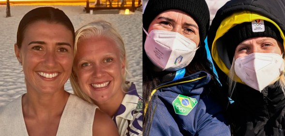 Brazilian Skeleton athlete Nicole Rocha Silveira and Belgian skeleton athlete Kim Meylemans
