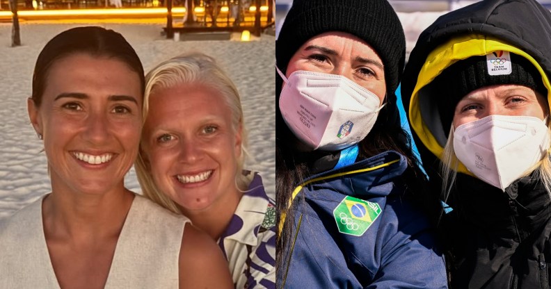 Brazilian Skeleton athlete Nicole Rocha Silveira and Belgian skeleton athlete Kim Meylemans