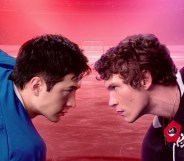 Hudson Williams as Shane Hollander and Connor Storrie as Ilya Rozanov