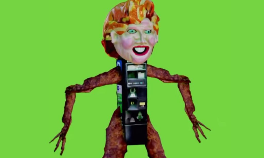 A 3D render of a monster resembling Cilla Black.