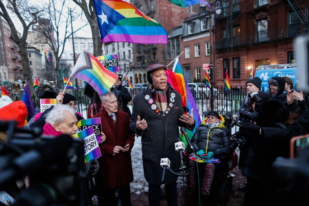 Human rights activist Jay Walker was among the activists who raised the flag.