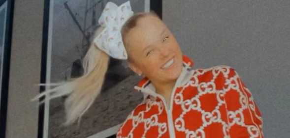 In this image released on April 8, JoJo Siwa attends The 32nd Annual GLAAD Media Awards broadcast on April 08, 2021.