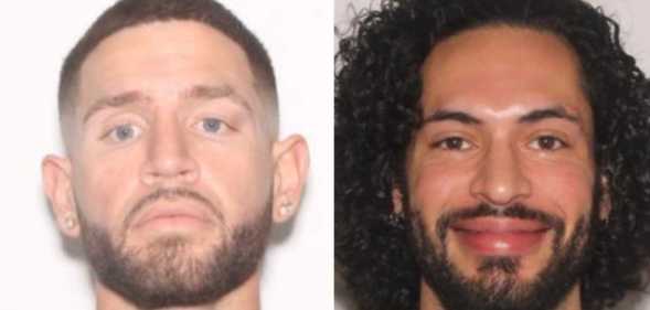 (L-R): Suspect Jean Gabriel Borja Gil De La Madr has been charged with the murder of Julien Emmanuel Cruz.