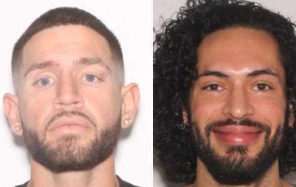 (L-R): Suspect Jean Gabriel Borja Gil De La Madr has been charged with the murder of Julien Emmanuel Cruz.