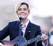 Brandi Carlile performs at the Super Bowl LX