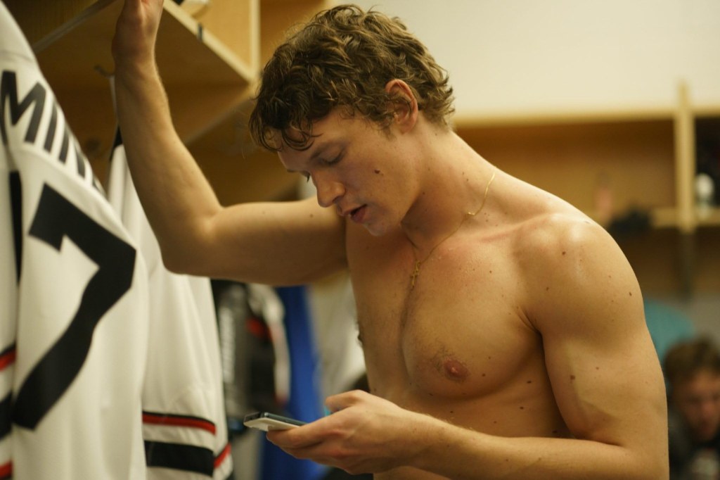 Connor Storrie as Ilya Rozanov in Heated Rivalry