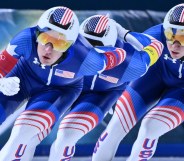 Team USA speed skaters at the 2026 Winter Olympics