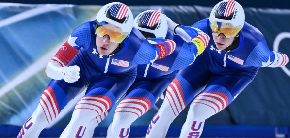 Team USA speed skaters at the 2026 Winter Olympics