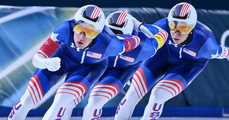 Team USA speed skaters at the 2026 Winter Olympics