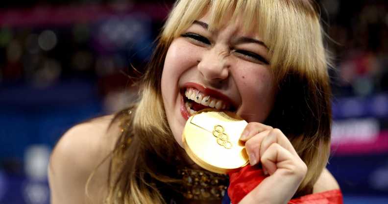 Gold medalist Alysa Liu of Team United States.