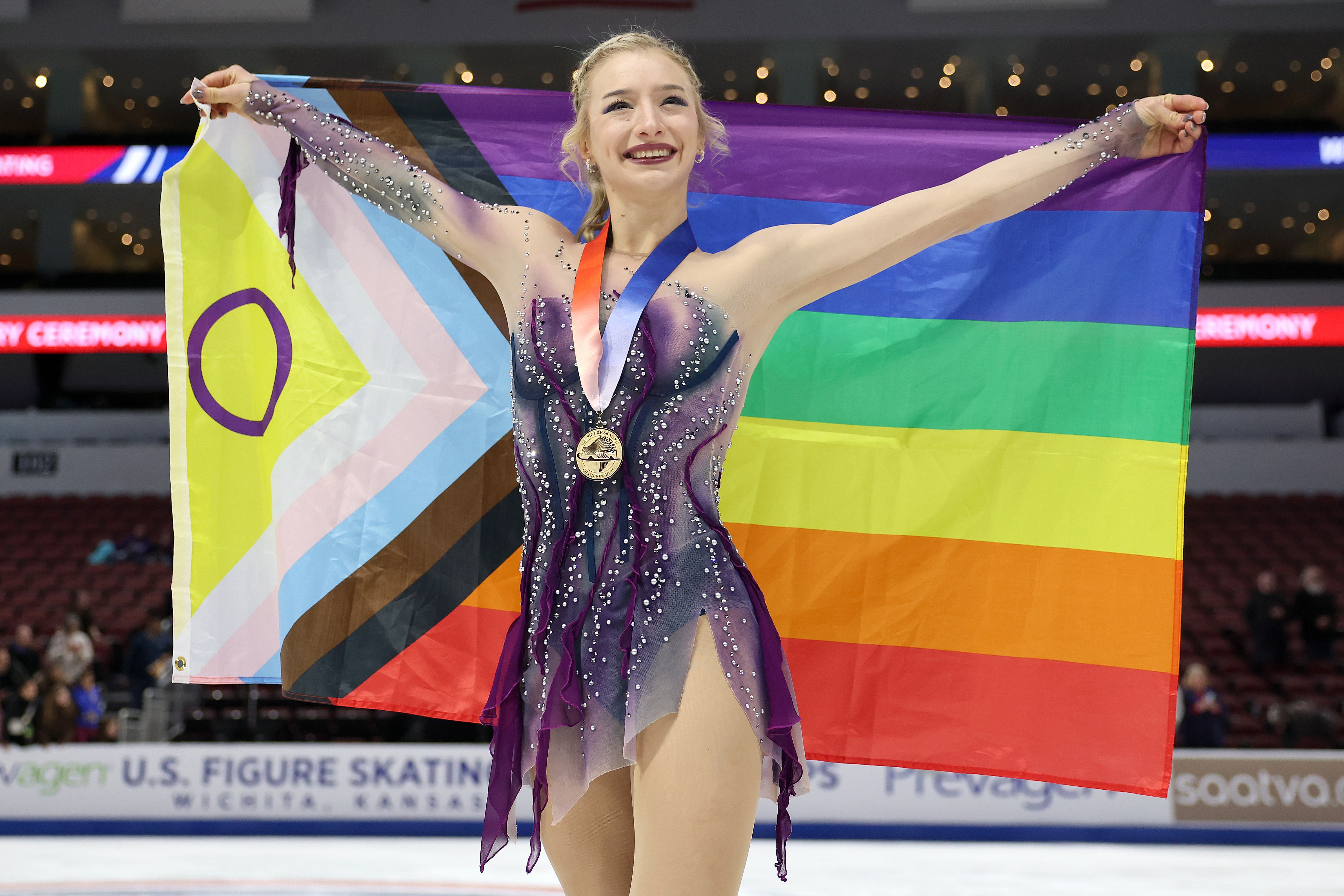 Queer ice skater Amber Glenn calls for a lesbian Heated Rivalry