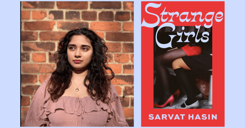 Image of author Sarvat Hussain and the novel Strange Girls