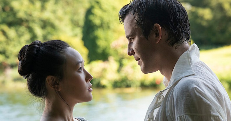 Sophie (Yerin Ha) and Benedict Bridgerton (Luke Thompson)