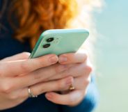 A woman on her phone.