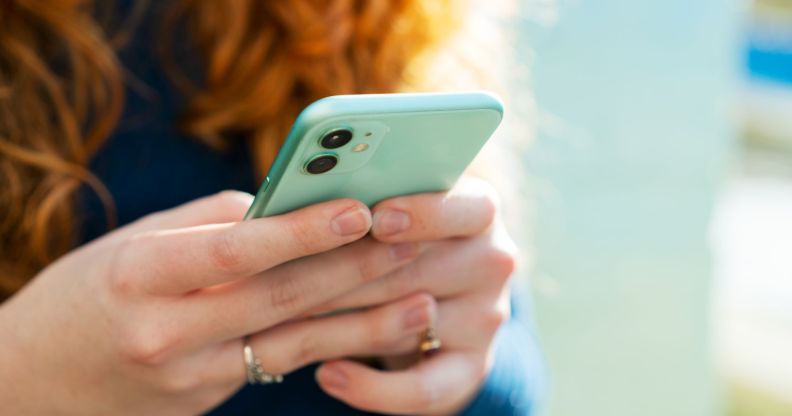 A woman on her phone.