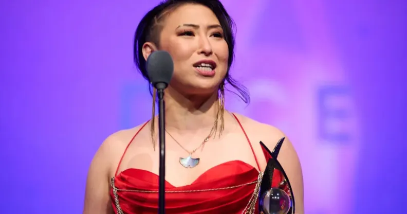 Erika Ishii at the DICE Awards.