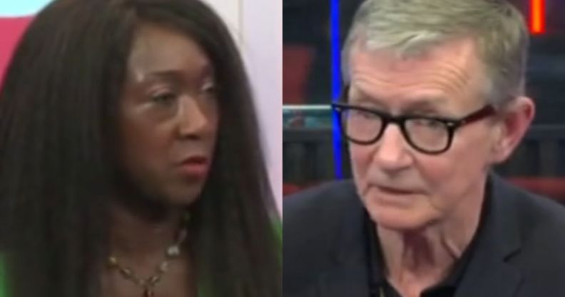 GB News host Nana Akua (left) spoke with Steve Harrison (right) on the channel's issues with advertisers.