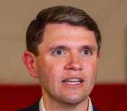 Democratic Texas State Rep. James Talarico speaks to members of the media at the Fire Fighters Hall February 21, 2026 in El Paso, Texas.