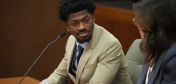 Grammy-winning musician Lil Nas X, whose legal name is Montero Hill, appears in court for a preliminary hearing on four felony charges at Los Angeles Superior Court.