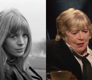 Marianne Faithfull stills, one black and white and the other more recent in colour